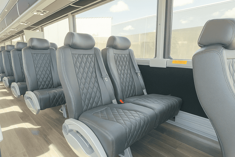 interior of Chattanooga Shuttle Bus Rentals charter bus